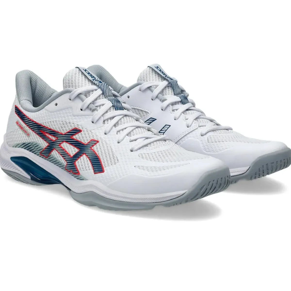 Asics Håndboldsko|Badmintonsko-Blade FF 2 Indendørssko Herre White / Mako Blue