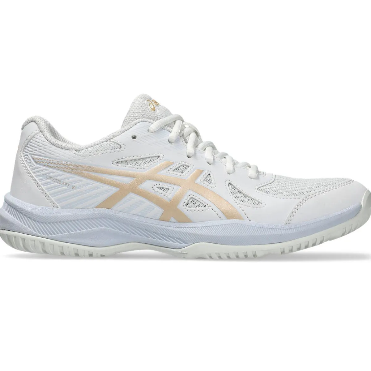 Asics Håndboldsko|Badmintonsko-Upcourt 6 Indendørssko Dame White / Champagne