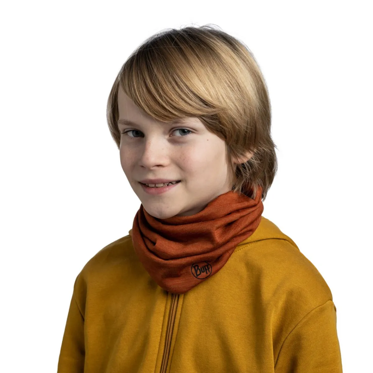 Buff Vintertøj|Vintertøj-Merino Lightweight Junior Halsedisse Børn Solid Cinnamon