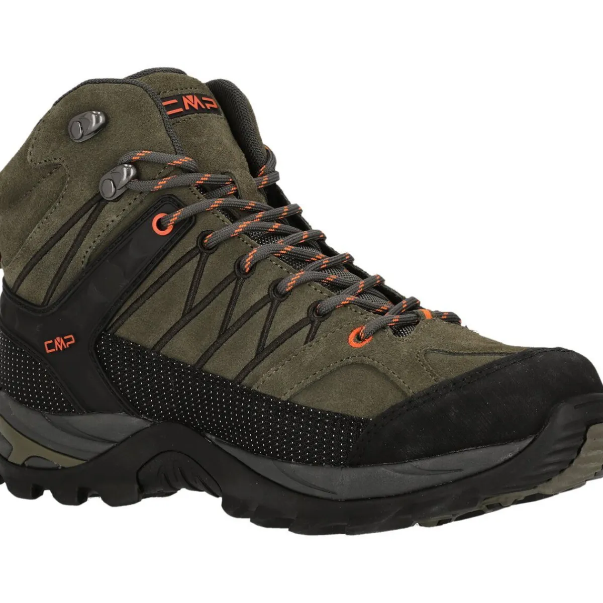 CMP Fodtøj|Vandrestøvler-Rigel Mid Trekking Herrestøvler, grøn 55ES Olive / Flame