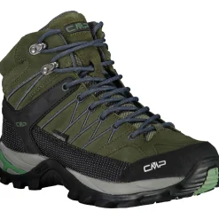 CMP Fodtøj|Vandrestøvler-Rigel Mid Trekking Herrestøvler 01FG Torba / SalviaVægt: 630 gram (Str. 46)CMP Rigel Mid støvlen er en vandtæt støvle med kontrastfarvede detaljer på sømme som giver en smart og iøjnefaldende stil. Derudover giver støvlen også optimal stabilitet, da den sidder tæt og behageligt ved anklen. Denne støvle er CMP's  mest populære trekkingstøvle.En støvle med mange gode detaljer, bl.a.: - Ruskindslæder på ydersiden (1,4mm) - Clima Protect gør skoen vandtæt og åndbar så du kan komme af med overskudsvarmen, så fødderne holder sig tørre.   - Hælkappe og tåkappe beskyttelse - CMP Fullon Grip sikrer at støvlen er funktionel og stabil i ujævnt terræn - EVA + TPU mellemsål - Mesh linning i 100%  polyester- Ortholite Foam på indersiden - Udtagelig indlægssål - Støvlen er særlig brugbar når man skal vandre og kan derudover også benyttes som vinterstøvle Detaljer