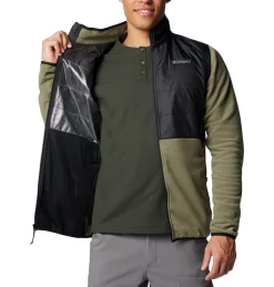 Columbia Beklædning|Outdoortøj-Basin Butte™ II Hybrid Fleecejakke Herre  Stone Green / Black