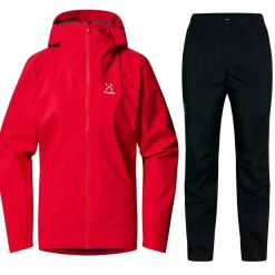 Haglöfs Regntøj|Regntøj-Korp Proof Regnsæt Dame, bright red  5RA Bright Red