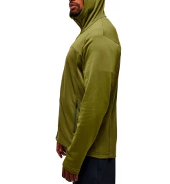 Haglöfs Vintertøj|Beklædning-Lark Hood Midlayer Trøje Herre, oliven OlivenVægt: 429 gramMateriale: Strikket stof, 93% genanvendt polyester, 7% elastan (Bluesign® godkendt)Haglöfs Lark Hood er en alsidig og komfortabel hoodie, skabt til hverdagsbrug og udendørsaktiviteter. Den har en justerbar hætte, som giver ekstra beskyttelse mod vind og vejr, samt en rummelig kængurulomme til opbevaring af småting eller til at varme hænderne. Ribkanter ved ærmer og talje sikrer en god pasform, og det klassiske design gør den nem at style til ethvert outfit.Lark Hood er et fremragende valg for dem, der søger en enkel, funktionel og stilfuld trøje, der kan bruges til både afslapning og aktivitet året rundt.Detaljer