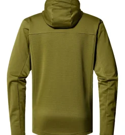 Haglöfs Vintertøj|Beklædning-Lark Hood Midlayer Trøje Herre, oliven OlivenVægt: 429 gramMateriale: Strikket stof, 93% genanvendt polyester, 7% elastan (Bluesign® godkendt)Haglöfs Lark Hood er en alsidig og komfortabel hoodie, skabt til hverdagsbrug og udendørsaktiviteter. Den har en justerbar hætte, som giver ekstra beskyttelse mod vind og vejr, samt en rummelig kængurulomme til opbevaring af småting eller til at varme hænderne. Ribkanter ved ærmer og talje sikrer en god pasform, og det klassiske design gør den nem at style til ethvert outfit.Lark Hood er et fremragende valg for dem, der søger en enkel, funktionel og stilfuld trøje, der kan bruges til både afslapning og aktivitet året rundt.Detaljer