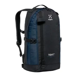 Haglöfs Rygsække|Tasker Og Rygsække-Tight Medium Rygsæk, True Black / Tarn Blue True black / Tarn BlueVolume: ca. 20 literMål (højde x dybde x bredde): 50x23x29 cmVægt: ca. 525 gDen populære Tight rygsæk fra Haglöfs er tilbage i en opdateret version. Haglöfs kombinerer genanvendte materialer med et markant, ikonisk design.De dråbeformede for- og sidepaneler sikrer et lavt tyngdepunkt, hvilket gør den anvendelig til alle former for aktiviteter. Som navnet Tight hentyder – sidder den helt tæt om din ryg takket være de formede stropper og det ergonomisk formede rygpanel. Udstyret med ekstra bærepunkter, smarte funktioner og justeringsmuligheder.Masser af anvendelsesmuligheder: Udviklet som outdor dagstursrygsæk, rigtig fin til hverdagsbrug og populær til studie- og skolebrug.Fakta:- 100 % genanvendt hovedbestanddel, vejrbestandigt og meget holdbart stof- Dråbeformet forside og sidepaneler for et lavt tyngdepunkt- Anatomisk formede skulderremme- En inderlomme med lynlås- En lynlåslomme med let adgang foran- Aftageligt isøksefæste- Reflekslogoer sikrer, at du kan ses- Kompressionsremme i siden for at sikre indholdet- Justerbart hoftebælte, aftageligt- Justerbar brystrem, der giver bedre komfort, når du går- Håndtag i toppen, der er let at gribe fat i- Nøgleholder- Overfladerne er imprægneret med DWR uden fluorocarbon: hjælper med at holde vand og smuds borteDetaljer