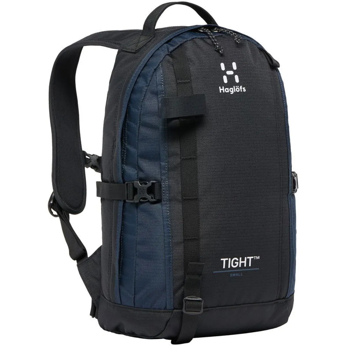 Haglöfs Rygsække|Tasker Og Rygsække-Tight Small Rygsæk , True Black / Tarn Black True Black / Tarn BlackVolume: ca. 15 literMål (højde x dybde x bredde): 46x22x27 cmVægt: ca. 480 gDen populære Tight rygsæk fra Haglöfs er tilbage i en opdateret version. Haglöfs kombinerer genanvendte materialer med et markant, ikonisk design.De dråbeformede for- og sidepaneler sikrer et lavt tyngdepunkt, hvilket gør den anvendelig til alle former for aktiviteter. Som navnet Tight hentyder – sidder den helt tæt om din ryg takket være de formede stropper og det ergonomisk formede rygpanel. Udstyret med ekstra bærepunkter, smarte funktioner og justeringsmuligheder.Masser af anvendelsesmuligheder: Udviklet som outdor dagstursrygsæk, rigtig fin til hverdagsbrug og populær til skolebrug.Fakta:- 100 % genanvendt hovedbestanddel, vejrbestandigt og meget holdbart stof- Dråbeformet forside og sidepaneler for et lavt tyngdepunkt- Anatomisk formede skulderremme- En inderlomme med lynlås- En lynlåslomme med let adgang foran- Aftageligt isøksefæste- Reflekslogoer sikrer, at du kan ses- Kompressionsremme i siden for at sikre indholdet- Justerbart hoftebælte, aftageligt- Justerbar brystrem, der giver bedre komfort, når du går- Håndtag i toppen, der er let at gribe fat i- Nøgleholder- Overfladerne er imprægneret med DWR uden fluorocarbon: hjælper med at holde vand og smuds borteDetaljer