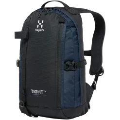 Haglöfs Rygsække|Tasker Og Rygsække-Tight Small Rygsæk , True Black / Tarn Black True Black / Tarn BlackVolume: ca. 15 literMål (højde x dybde x bredde): 46x22x27 cmVægt: ca. 480 gDen populære Tight rygsæk fra Haglöfs er tilbage i en opdateret version. Haglöfs kombinerer genanvendte materialer med et markant, ikonisk design.De dråbeformede for- og sidepaneler sikrer et lavt tyngdepunkt, hvilket gør den anvendelig til alle former for aktiviteter. Som navnet Tight hentyder – sidder den helt tæt om din ryg takket være de formede stropper og det ergonomisk formede rygpanel. Udstyret med ekstra bærepunkter, smarte funktioner og justeringsmuligheder.Masser af anvendelsesmuligheder: Udviklet som outdor dagstursrygsæk, rigtig fin til hverdagsbrug og populær til skolebrug.Fakta:- 100 % genanvendt hovedbestanddel, vejrbestandigt og meget holdbart stof- Dråbeformet forside og sidepaneler for et lavt tyngdepunkt- Anatomisk formede skulderremme- En inderlomme med lynlås- En lynlåslomme med let adgang foran- Aftageligt isøksefæste- Reflekslogoer sikrer, at du kan ses- Kompressionsremme i siden for at sikre indholdet- Justerbart hoftebælte, aftageligt- Justerbar brystrem, der giver bedre komfort, når du går- Håndtag i toppen, der er let at gribe fat i- Nøgleholder- Overfladerne er imprægneret med DWR uden fluorocarbon: hjælper med at holde vand og smuds borteDetaljer
