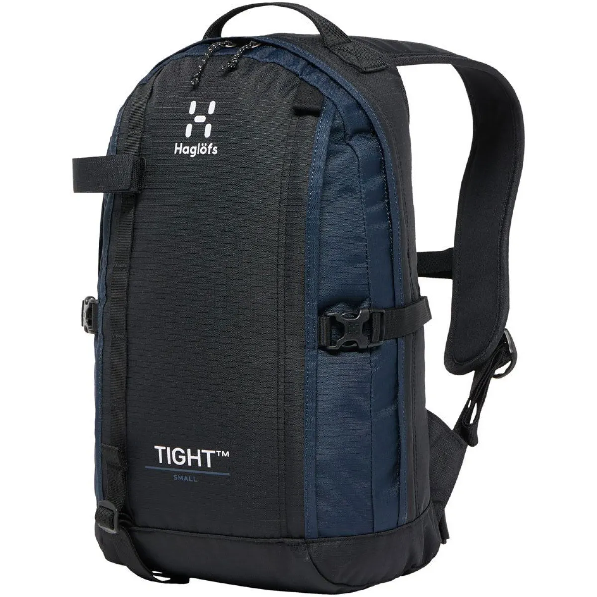 Haglöfs Rygsække|Tasker Og Rygsække-Tight Small Rygsæk , True Black / Tarn Black True Black / Tarn BlackVolume: ca. 15 literMål (højde x dybde x bredde): 46x22x27 cmVægt: ca. 480 gDen populære Tight rygsæk fra Haglöfs er tilbage i en opdateret version. Haglöfs kombinerer genanvendte materialer med et markant, ikonisk design.De dråbeformede for- og sidepaneler sikrer et lavt tyngdepunkt, hvilket gør den anvendelig til alle former for aktiviteter. Som navnet Tight hentyder – sidder den helt tæt om din ryg takket være de formede stropper og det ergonomisk formede rygpanel. Udstyret med ekstra bærepunkter, smarte funktioner og justeringsmuligheder.Masser af anvendelsesmuligheder: Udviklet som outdor dagstursrygsæk, rigtig fin til hverdagsbrug og populær til skolebrug.Fakta:- 100 % genanvendt hovedbestanddel, vejrbestandigt og meget holdbart stof- Dråbeformet forside og sidepaneler for et lavt tyngdepunkt- Anatomisk formede skulderremme- En inderlomme med lynlås- En lynlåslomme med let adgang foran- Aftageligt isøksefæste- Reflekslogoer sikrer, at du kan ses- Kompressionsremme i siden for at sikre indholdet- Justerbart hoftebælte, aftageligt- Justerbar brystrem, der giver bedre komfort, når du går- Håndtag i toppen, der er let at gribe fat i- Nøgleholder- Overfladerne er imprægneret med DWR uden fluorocarbon: hjælper med at holde vand og smuds borteDetaljer