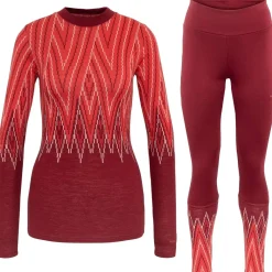 Kari traa Skitøj|Vintertøj-Juliane Merinould Skiundertøjssæt Dame  Rouge