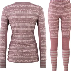 Kari traa Skitøj|Vintertøj-Åkle Merinould Skiundertøjssæt Dame  Taupe