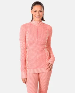 Kari traa Skitøj|Vintertøj-Smekker Half-Zip Skiundertrøje Dame, lotus  Lotus