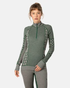 Kari traa Vintertøj|Skitøj-Smekker Half-Zip Skiundertrøje Dame