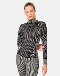 Kari traa Skitøj|Vintertøj-Smekker Half-Zip Skiundertrøje Dame, black  Rouge