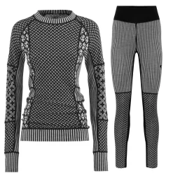 Kari traa Vintertøj|Skitøj-Smekker Merinould Skiundertøjssæt Dame, black  Black