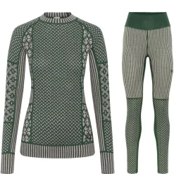 Kari traa Vintertøj|Skitøj-Smekker Merinould Skiundertøjssæt Dame, thyme Thyme