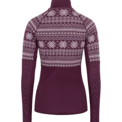 Kari traa Skitøj|Vintertøj-Vilma H/Z Merinould Skiundertrøje Dame, wine  Wine