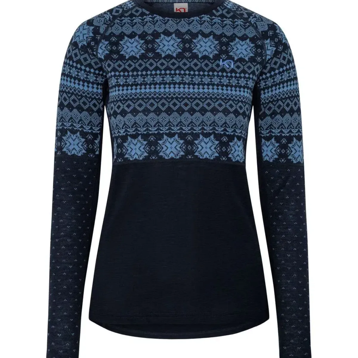 Kari traa Vintertøj|Skitøj-Vilma Merinould Skiundertøjssæt Dame, sea Sea