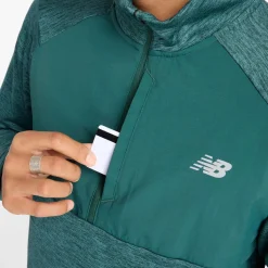 New Balance Beklædning|Løbetøj-Athletics Heat Grid Half-Zip Midlayer Herre
