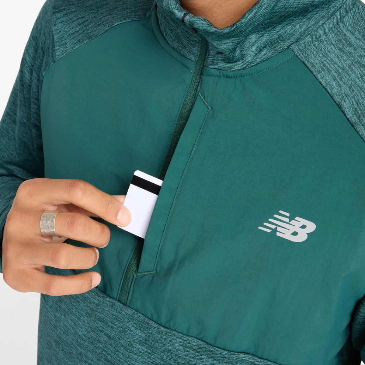 New Balance Beklædning|Løbetøj-Athletics Heat Grid Half-Zip Midlayer Herre