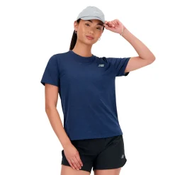 New Balance Træningstøj|Løbetøj-Athletics Løbe T-Shirt Dame  NB Navy Heather