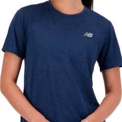 New Balance Træningstøj|Løbetøj-Athletics Løbe T-Shirt Dame  NB Navy Heather