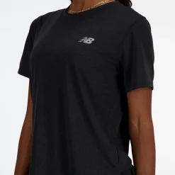New Balance Træningstøj|Løbetøj-Athletics Løbe T-Shirt Dame  Black Heather