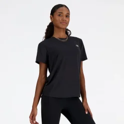New Balance Træningstøj|Løbetøj-Athletics Løbe T-Shirt Dame  Black Heather