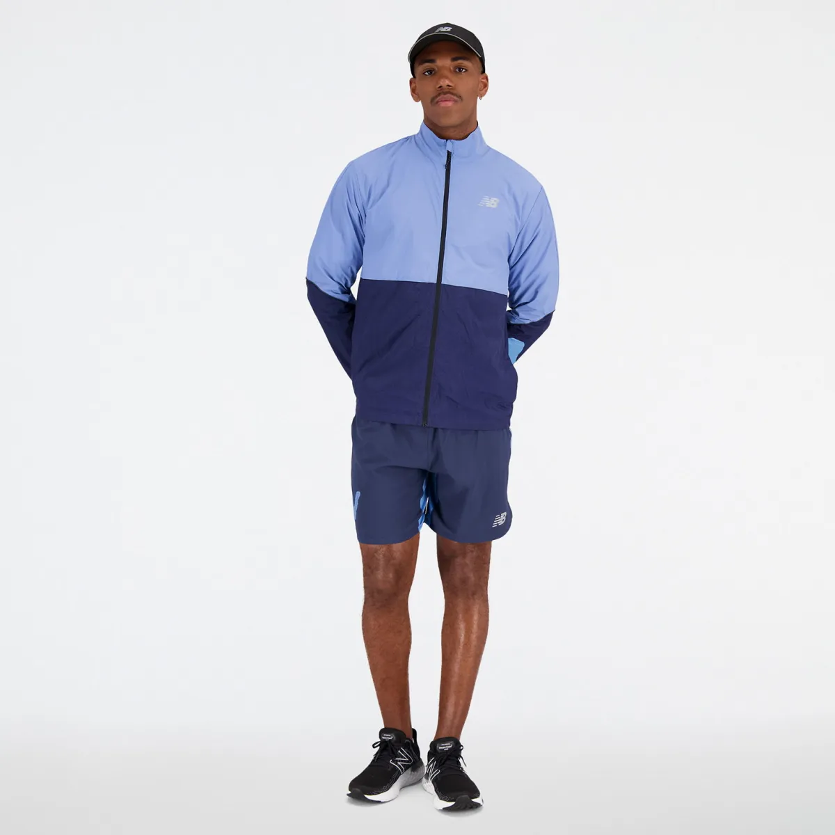 New Balance Løbetøj|Træningstøj-Graphic Impact Run 7-Inch Shorts Herre Navy Multi