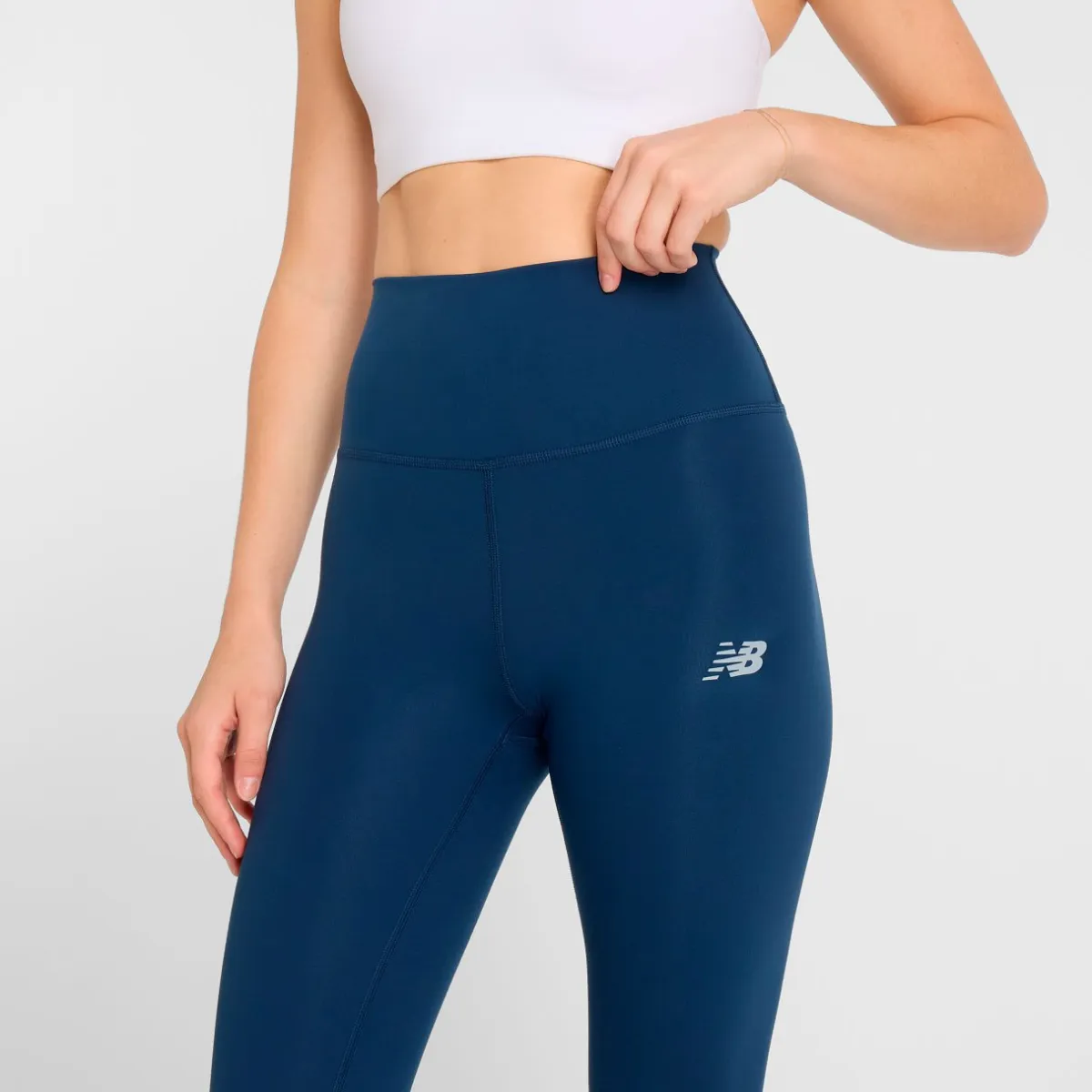 New Balance Træningstøj|Løbetøj-Harmony High Rise Løbetights Dame NB Navy
