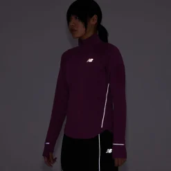 New Balance Løbetøj|Outdoortøj-Heat Grid Half Zip Dame, raisin heather  Raisin heatherMateriale: