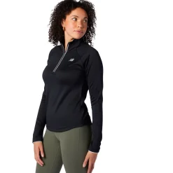 New Balance Løbetøj|Løbetøj-Heat Grid Half Zip Løbetrøje Dame  Black