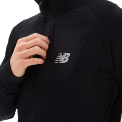New Balance Løbetøj|Træningstøj-Heat Grid Half Zip Herre, sort  Black