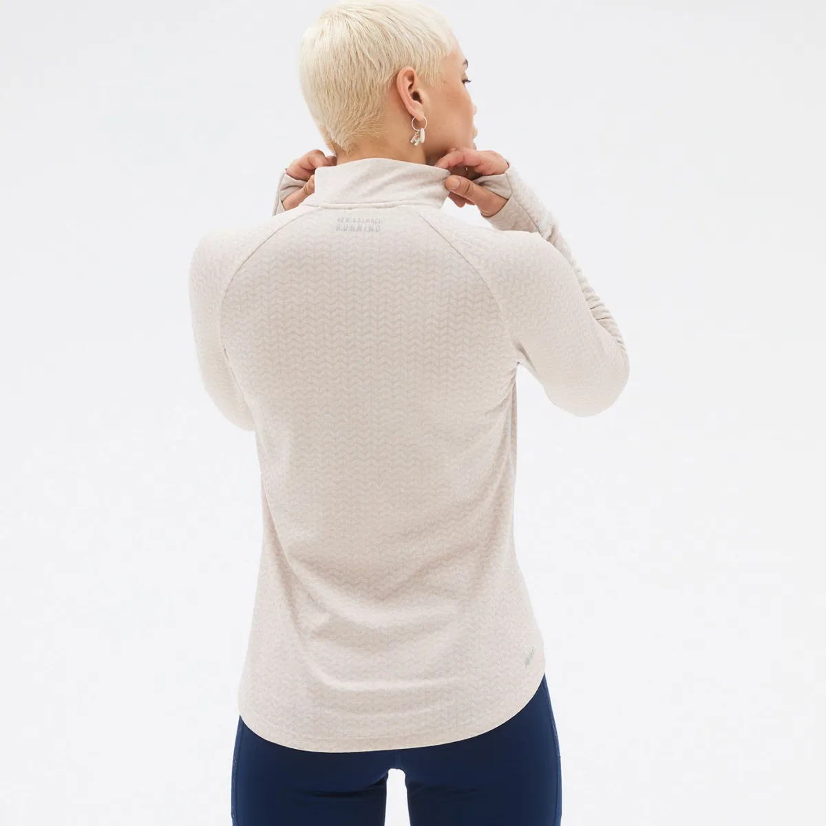 New Balance Løbetøj|Outdoortøj-Heat Grid Half Zip Dame, sea salt Sea salt heatherMateriale: