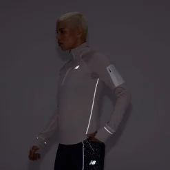 New Balance Løbetøj|Outdoortøj-Heat Grid Half Zip Dame, sea salt Sea salt heatherMateriale: