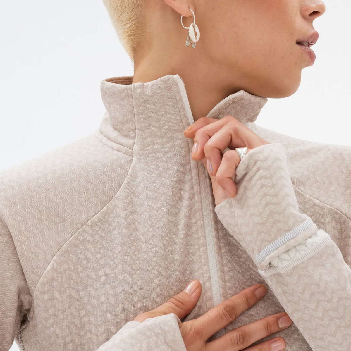 New Balance Løbetøj|Outdoortøj-Heat Grid Half Zip Dame, sea salt Sea salt heatherMateriale: