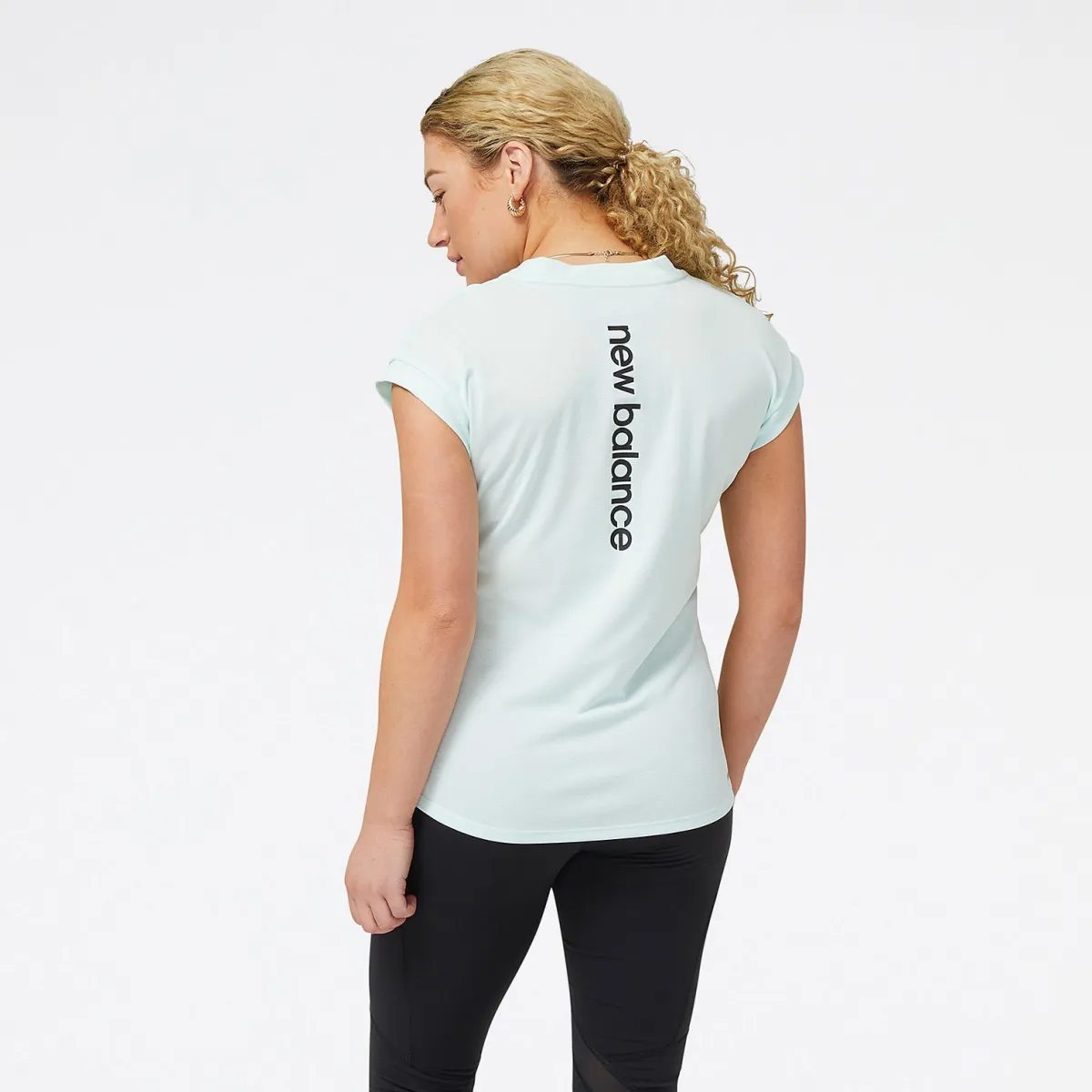 New Balance Træningstøj|Løbetøj-Impact AT N-Vent T-shirt Dame Light Surf