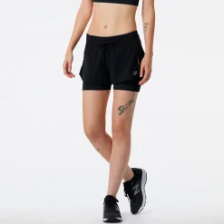 New Balance Løbetøj|Træningstøj-Impact Run 2 in1 Short Dame  Black