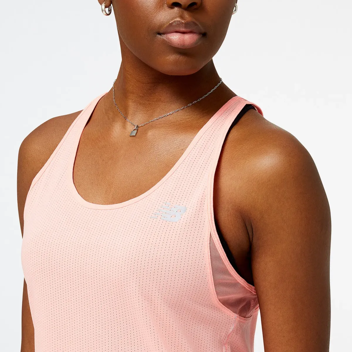 New Balance Træningstøj|Løbetøj-Impact Run Singlet Dame Grapefruit Heather