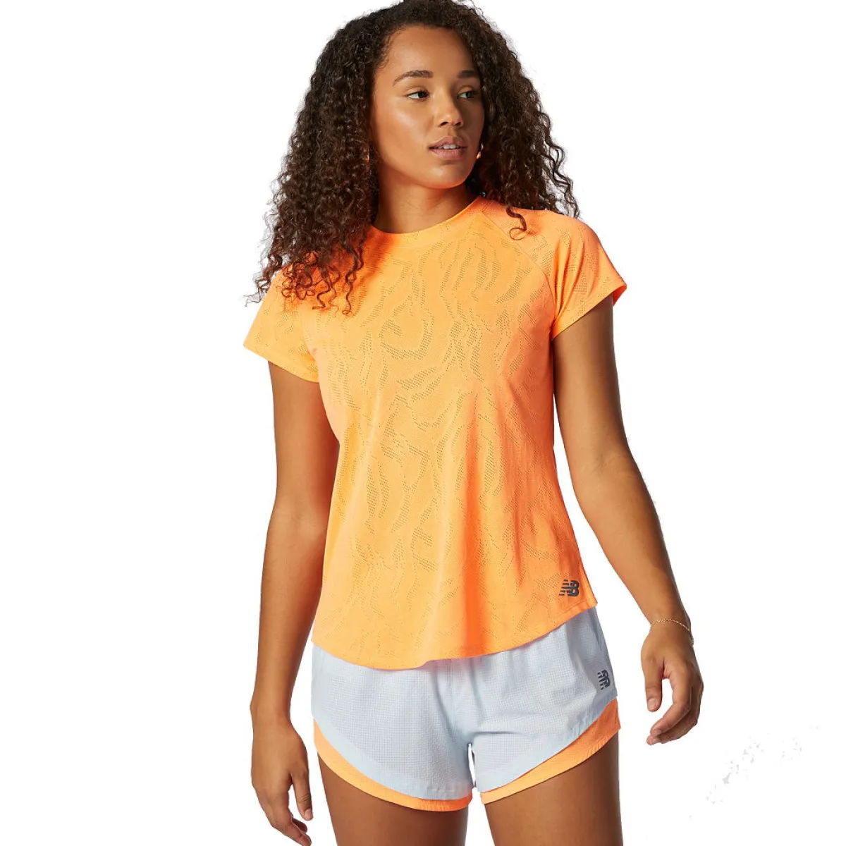 New Balance Træningstøj|Løbetøj-Q Speed Fuel T-shirt Dame Citrus Punch