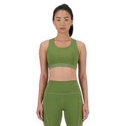 New Balance Træningstøj|Træningstøj-Sleek Medium Support Pocket Sports BH  Dark Olivine