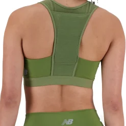 New Balance Træningstøj|Træningstøj-Sleek Medium Support Pocket Sports BH  Dark Olivine