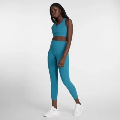 New Balance Træningstøj|Træningstøj-Sleek Medium Support Pocket Sports BH  Petroleum Blue