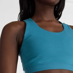 New Balance Træningstøj|Træningstøj-Sleek Medium Support Pocket Sports BH  Petroleum Blue