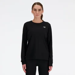 New Balance Træningstøj|Løbetøj-Sport Essentials Langærmet T-shirt Dame  Black