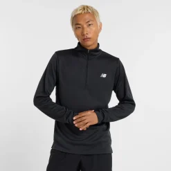 New Balance Træningstøj|Træningstøj-Sport Knit 1/4 Zip Løbetrøje Herre  Black