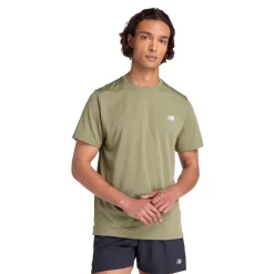 New Balance Træningstøj|Løbetøj-Sport Short Sleeve T-Shirt Herre  Dark Olivine