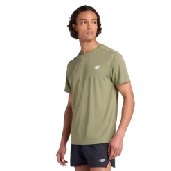 New Balance Træningstøj|Løbetøj-Sport Short Sleeve T-Shirt Herre  Dark Olivine