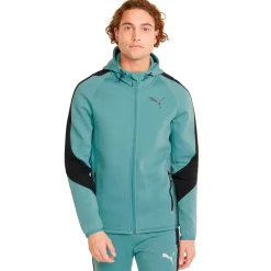 Puma Træningstøj|Træningstøj-Evostripe Hættetrøje Herre  Mineral Blue 