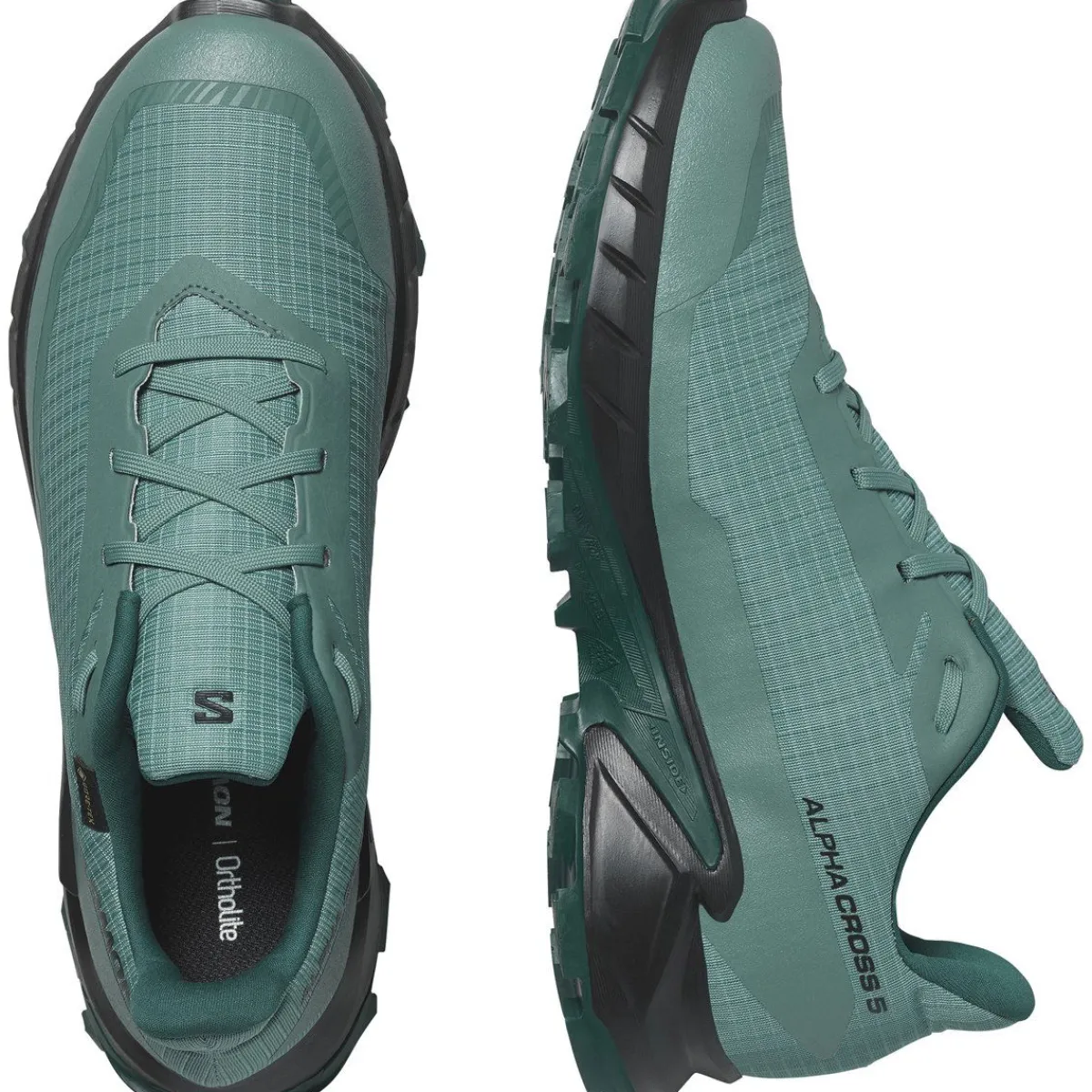 Salomon Løbesko|Vandresko-Alphacross 5 Gore-Tex Herresko North Atlantic / Black / Sea Moss